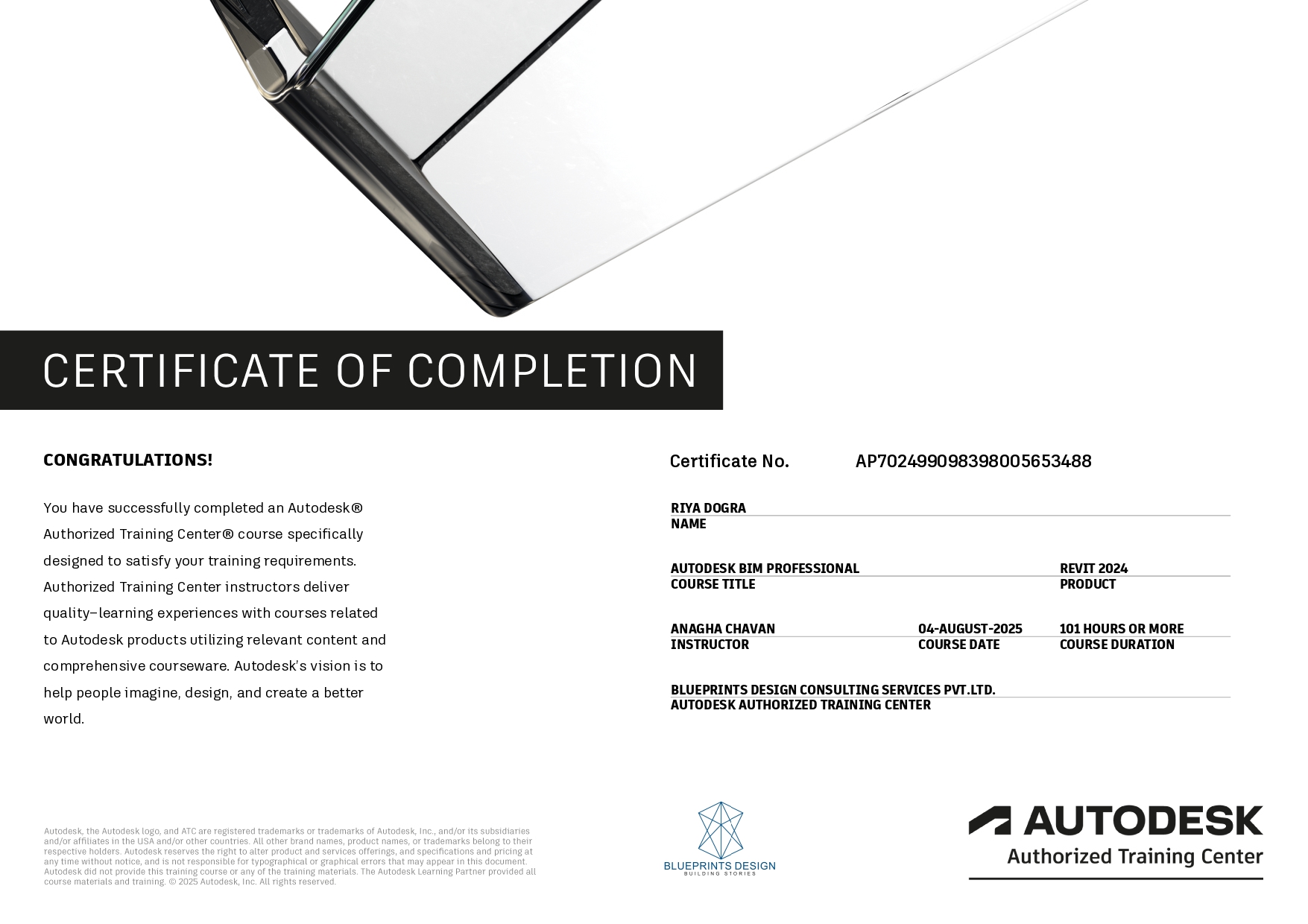 Project Completion Certificate